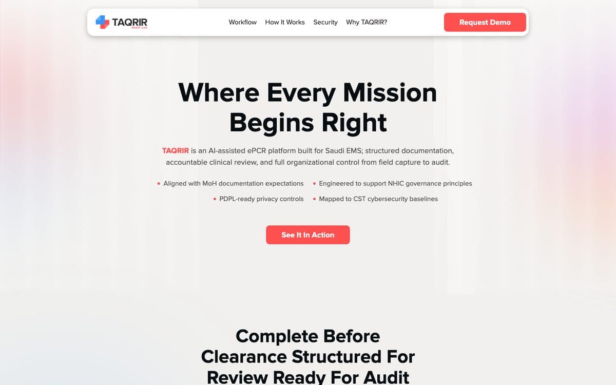 TAQRIR, an Afnexis portfolio project